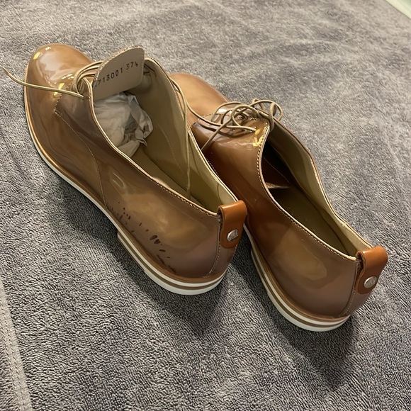 AGL Patent Leather Women’s Oxfords shoes, Bronze Size EUR 37.5 / US 7 - Picture 3 of 12